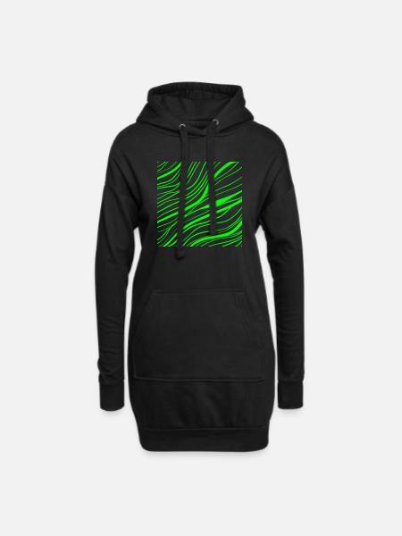 Modell der Dschungellinie - Hoodie-Kleid - Schwarz