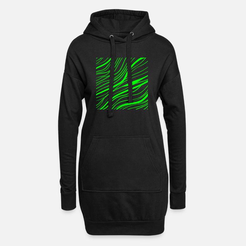 jungle line pattern - Hoodie Dress - black