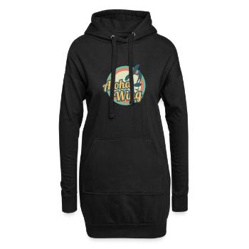 Wing Foiling Aloha Wingsurf cadeau hawaïen - Sweat-shirt à capuche long Femme - noir - Devant
