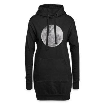 Echter Mond - Hoodie-Kleid - Schwarz - Vorne