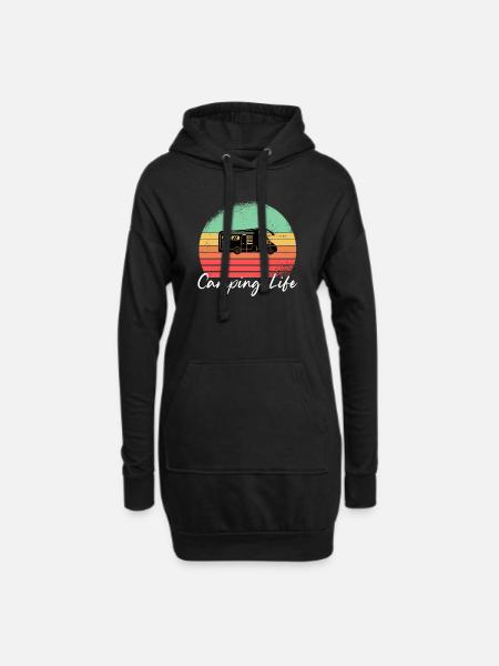 Camping Life Retro Sun Wohnmobil - Hoodie-Kleid - Schwarz