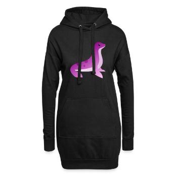 Rosa und lila Ombre Siegel - Hoodie-Kleid - Schwarz - Vorne