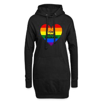 Toleranz - Hoodie-Kleid - Schwarz - Vorne