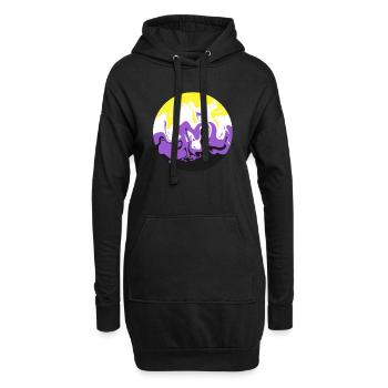 Non Binary Swirl - Hoodie Dress - black - Front