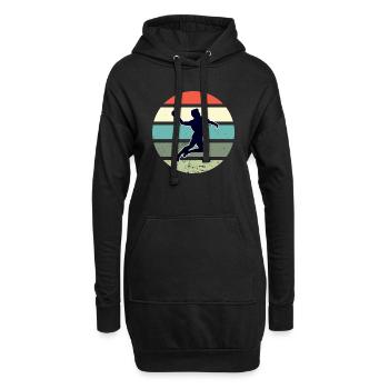 Retro Handball Spieler Geschenk Handballer Motiv - Hoodie-Kleid - Schwarz - Vorne