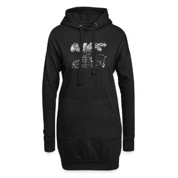 Defender im grünen mit Absatzkabiene - Hoodie-Kleid - Schwarz - Vorne