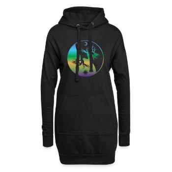 Yin Yang Tag/Nacht by The Manzanita´s - Hoodie-Kleid - Schwarz - Vorne