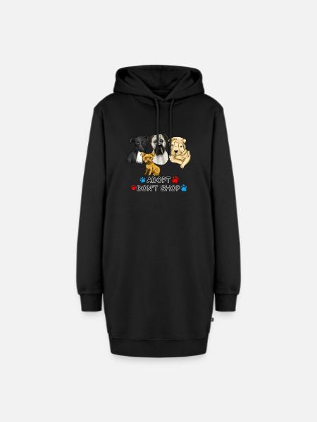 Adopt dont Shop Many dogs - Hoodie-Kleid - Schwarz