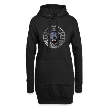 Wolf - Sweat-shirt à capuche long Femme - noir - Devant
