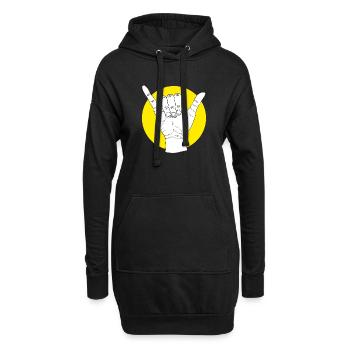 Restez détendu surfeur - salutation surfeur - geste de la main - Sweat-shirt à capuche long Femme - noir - Devant