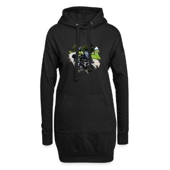 Motorradfahrer - Hoodie-Kleid - Schwarz - Vorne