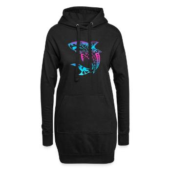 Maori-Hai Polynesische Tribal Tattoo Geschenkidee - Hoodie-Kleid - Schwarz - Vorne