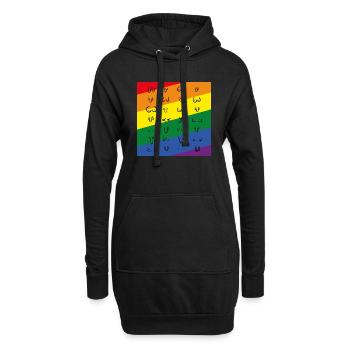 Free Love Rainbow - Hoodie-Kleid - Schwarz - Vorne