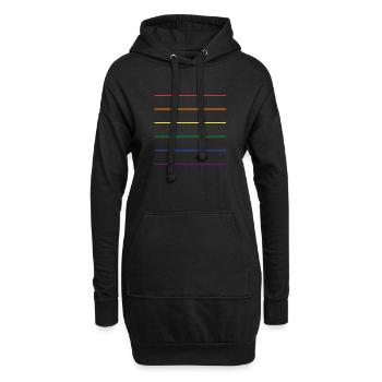 Cute Delicate Fine Line Pride Flag - Best Seller - Hoodie Dress - black - Front