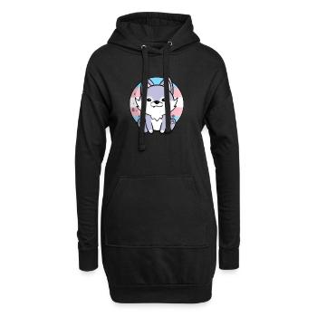 Süßer Wolf Hund Trans Flagge Fahne LGBTQ Mond - Hoodie-Kleid - Schwarz - Vorne