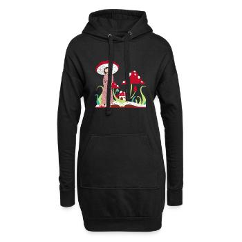 Princesse champignon, champignons rouges cottagecore - Sweat-shirt à capuche long Femme - noir - Devant