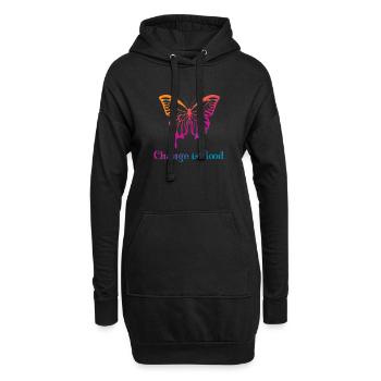 Change is good Schmetterling Natur Geschenk - Hoodie-Kleid - Schwarz - Vorne