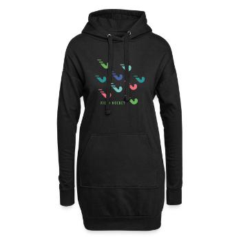 Hockeyschläger - Hoodie-Kleid - Schwarz - Vorne