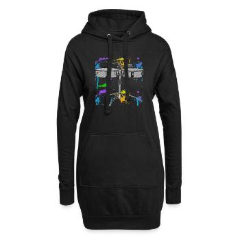 Timbal Color Splash Percussion Instrument - Sweat-shirt à capuche long Femme - noir - Devant