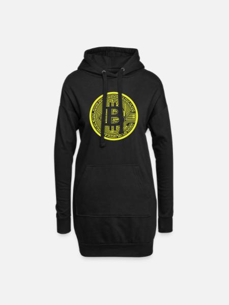 A Bitcoin - Hoodie-Kleid - Schwarz