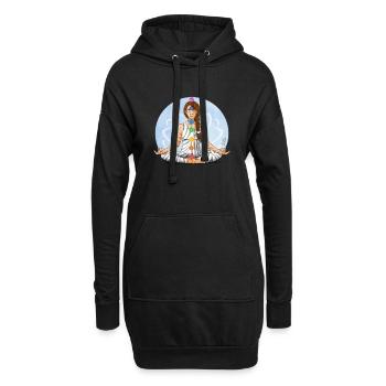 Illustration Zen et Zèbre de la Méditation Chakras - Sweat-shirt à capuche long Femme - noir - Devant