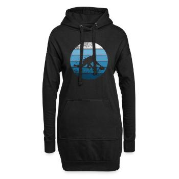 Curling Retro Curleur Hommes - Sweat-shirt à capuche long Femme - noir - Devant