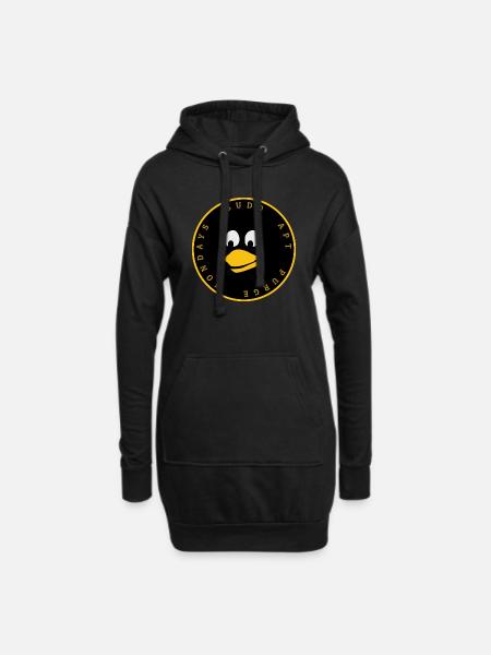 Linux Penguin Tux Design - Hoodie Dress - black