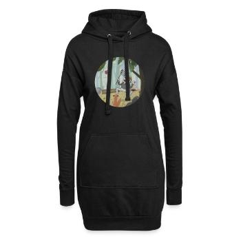 Safari rund - Hoodie-Kleid - Schwarz - Vorne