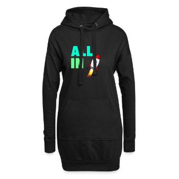 All In To the Moon Stonks and Crypto Meme Shirt - Hoodie-Kleid - Schwarz - Vorne