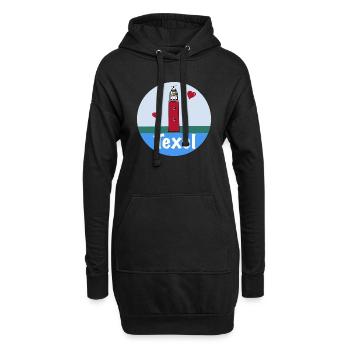 Leuchtturm Eierland Texel Liebe - Hoodie-Kleid - Schwarz - Vorne