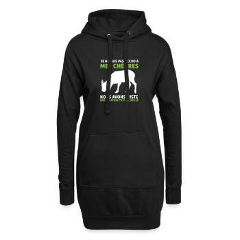 Chèvres Je Ne Suis Pas Accro Humour Chèvre - Sweat-shirt à capuche long Femme - noir - Devant