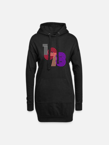 1978 - Hoodie-Kleid - Schwarz