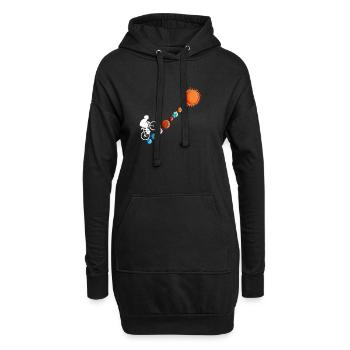 Fahrrad zu Sonne Radfahren Retten Sie die Umwelt des Planeten - Hoodie-Kleid - Schwarz - Vorne