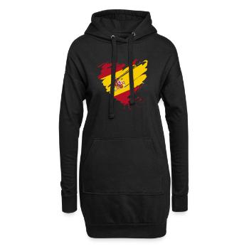 Coeur Corazón Espagne España Barcelone Majorque Porte - Sweat-shirt à capuche long Femme - noir - Devant