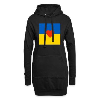 Ukraine - Hoodie-Kleid - Schwarz - Vorne