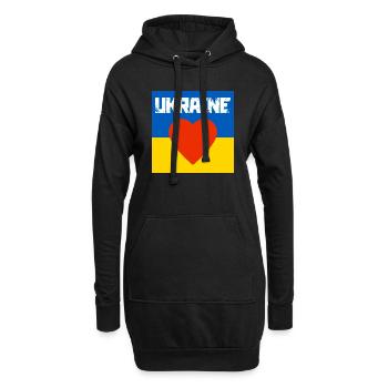 Ukraine - Hoodie-Kleid - Schwarz - Vorne