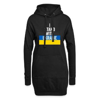 Ukraine - Hoodie-Kleid - Schwarz - Vorne
