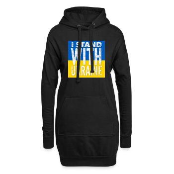 Ukraine - Sweat-shirt à capuche long Femme - noir - Devant