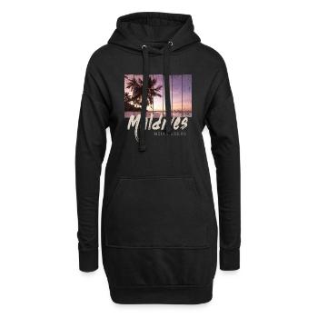 Malediven Indischer Ozean Vintage Sonnenuntergang - Hoodie-Kleid - Schwarz - Vorne