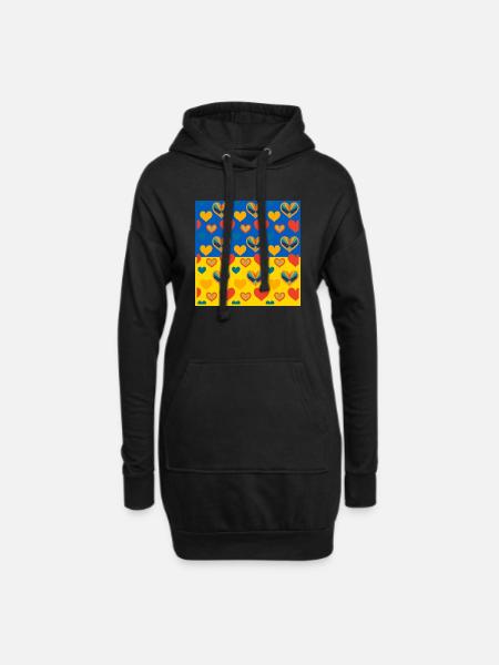 Ukraine - Sweat-shirt à capuche long Femme - noir