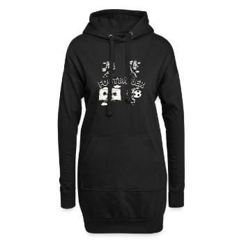 SportySkull - Fußballspieler - Hoodie-Kleid - Schwarz - Vorne