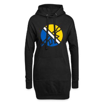 Signe anti-guerre de l’Ukraine - Sweat-shirt à capuche long Femme - noir - Devant