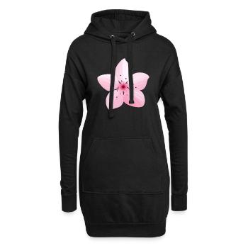 Blume Sakura Japan Frühling - Hoodie-Kleid - Schwarz - Vorne