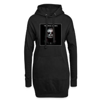 Glitch de musique techno - Sweat-shirt à capuche long Femme - noir - Devant
