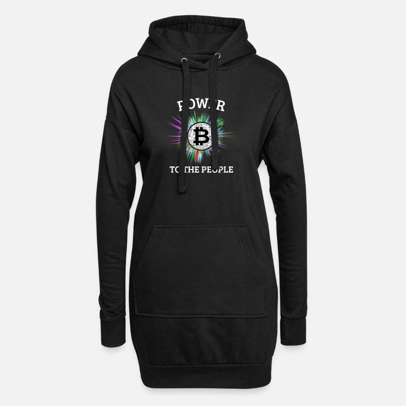 Bitcoin la monnaie du peuple. Le pouvoir au peuple - Sweat-shirt à capuche long Femme - noir