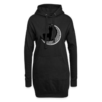 Mond Lama Silhouette - Hoodie-Kleid - Schwarz - Vorne