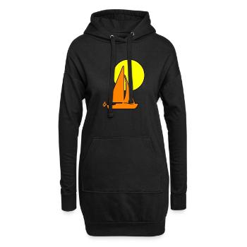 Segeln - Hoodie-Kleid - Schwarz - Vorne