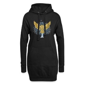 SOWL Spirit Eule Lebensbaum Gold Schutzsymbol - Hoodie-Kleid - Schwarz - Vorne