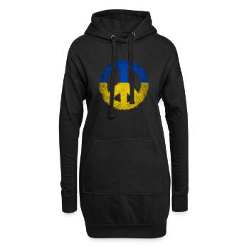 Peace sign Ukraine Stand for Ukraine Geschenk - Hoodie-Kleid - Schwarz - Vorne
