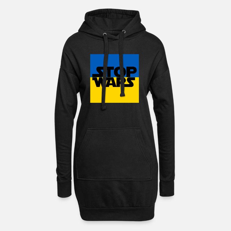 Ukraine - Sweat-shirt à capuche long Femme - noir